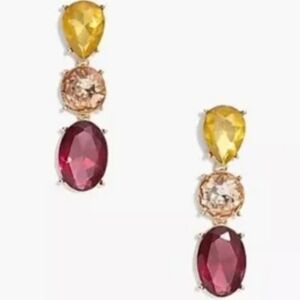 NWT J. Crew Triple Drop Crystal Statement Earrings